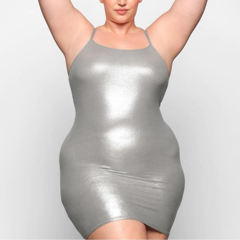 Skims fits everybody silver slip dress XXS